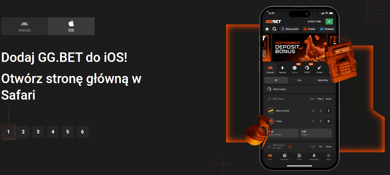 GGBet iOS aplikację